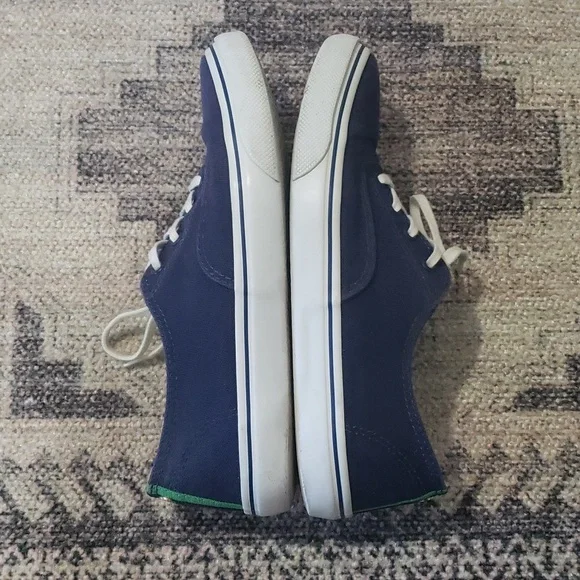 SOLD! Tory Burch Murray Canvas Grosgrain Navy/Green Women's - Picture 6 of 10